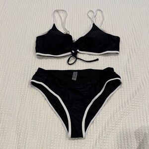 SHEIN Black and White Bikini Set